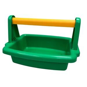 Vintage Little Tikes Tool Caddy Box Green Yellow Handle Workbench Accessory Part